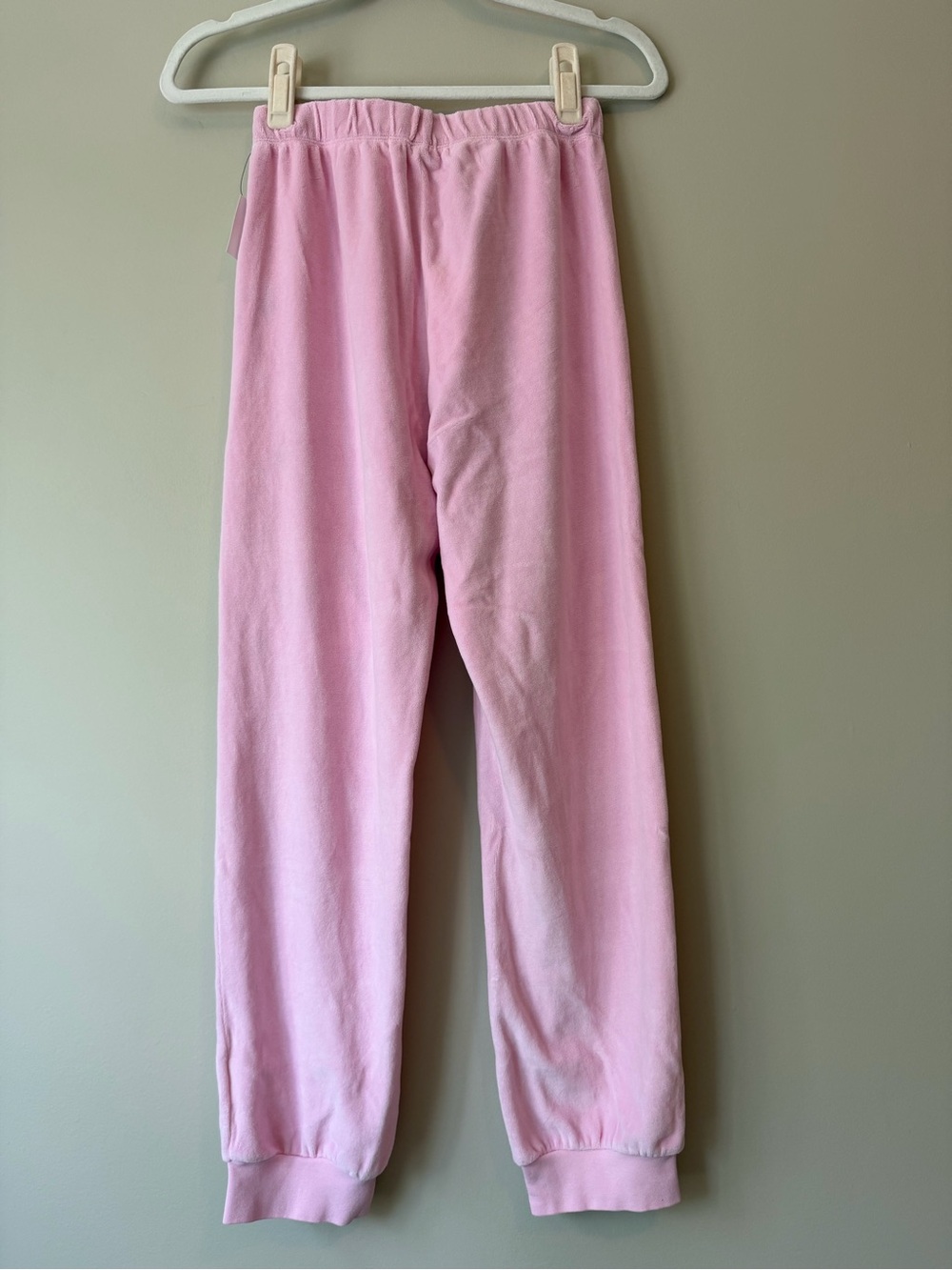 Suzie Kondi Slim Track Pants Petal Pink Velour Joggers NWT | Size XS